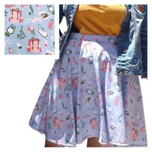 Paolas Pixels Adventurer Camping Dungeons and Dragons Skater Skirt Nerdcore M